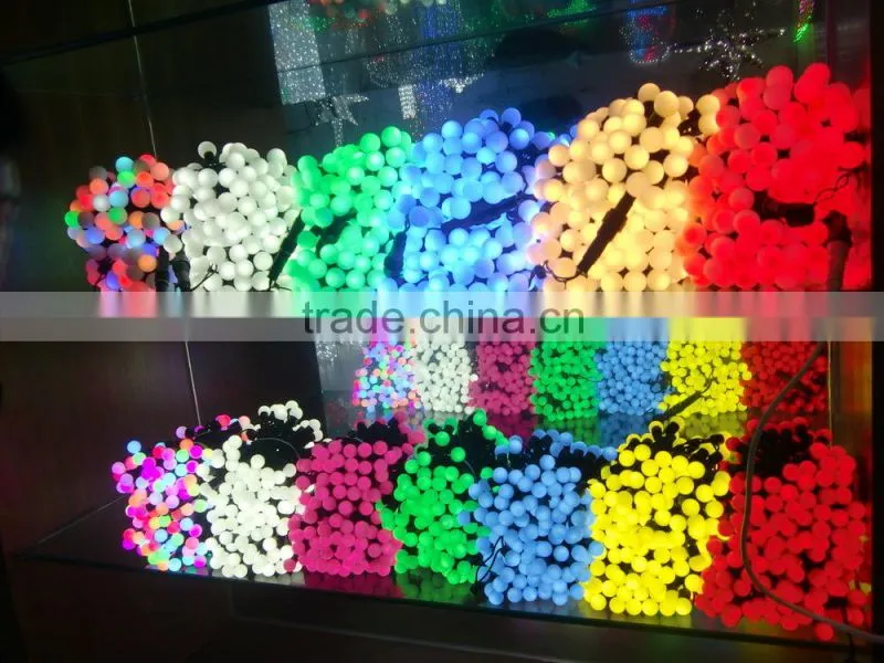 New Arrival Outdoor Christmas Lights Dual Color Led Ball String With Controller Memory