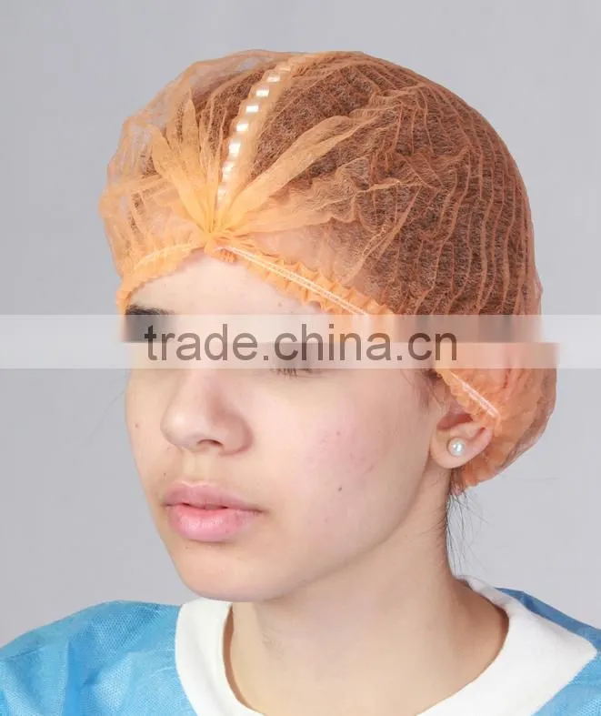 Colorful crimp cap disposable non woven mob clip cap
