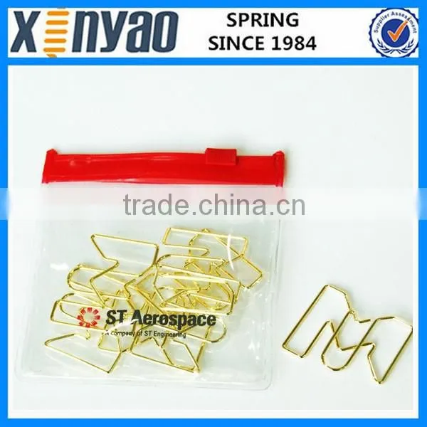 hight quality promotional gifts custom logo metal pink gold bow shape paper clips