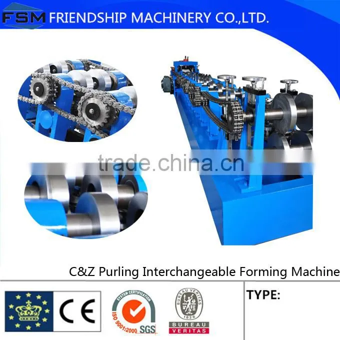 Hot sale Automatic Steel Structure C Z Purlin Roll Forming Machine