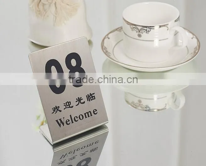 New design custom stainless steel table number holder