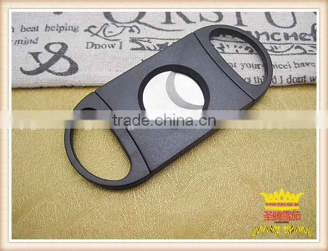 Black plastic cigar scissors, cigar cutter
