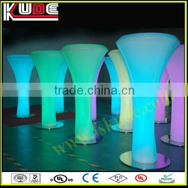 Colorful LED illuminated plastic bar furniture led glow bar table/led high bar table