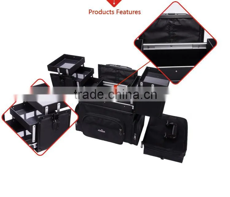 Made In China Black Nylon Rolling Cosmetic Case