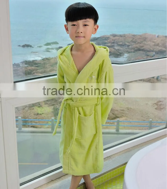 wholesale satin robe microfiber funny kids bathrobe with hooded