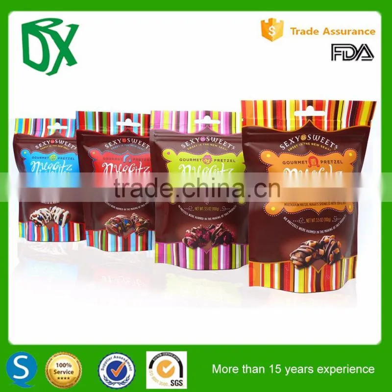 OEM guangzhou manufacture color printed plastic zipper pvc bag food
