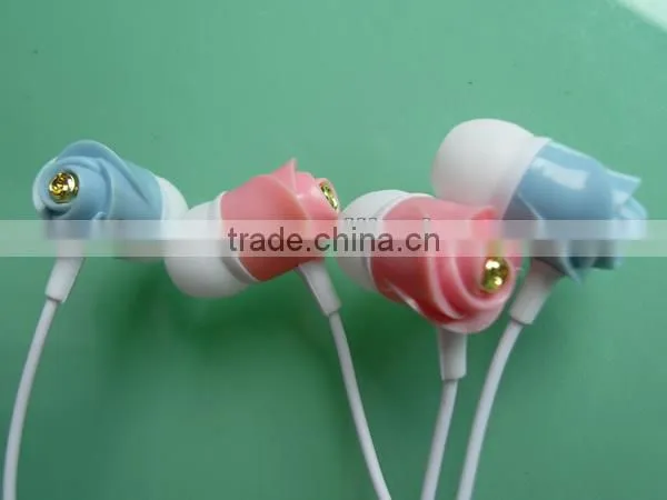 New design colorful 3.5mm in-ear stereo rose promotion earphones