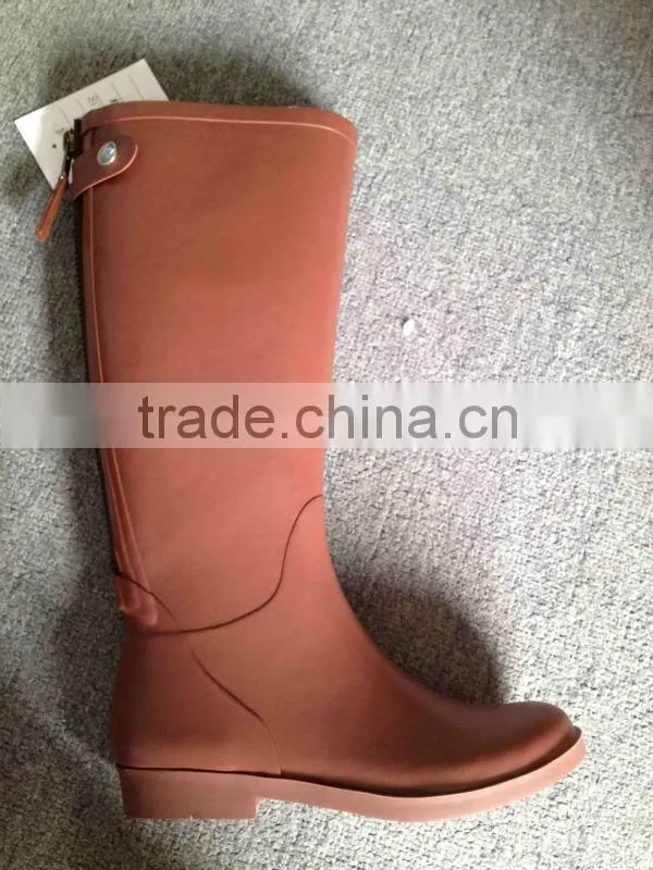 2013 fashion women knee high rain boots orange