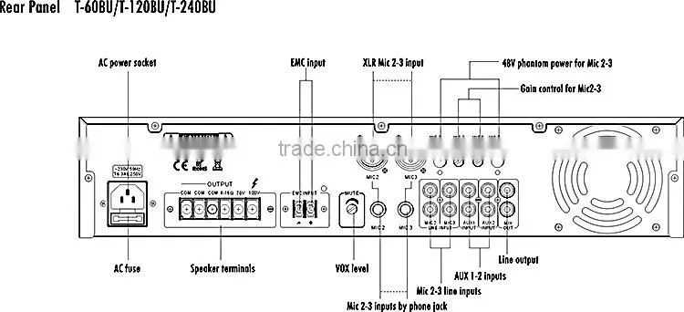 Professional power USB mixer pa amplifier for pa system