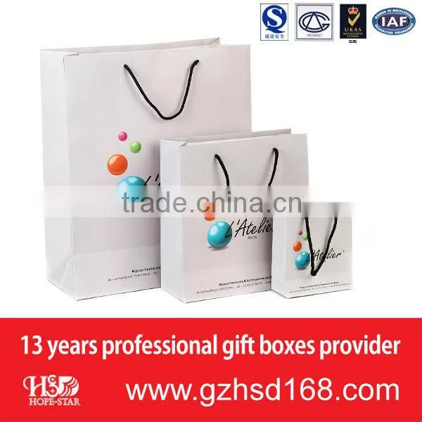 2016 Custom Logo Printed Paper shopping bag, shopping gift paper bag wholesale