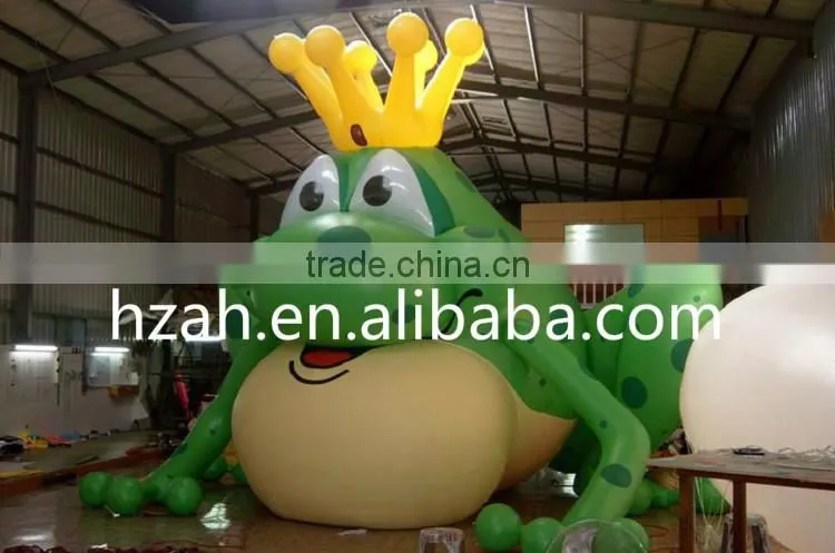 Giant Green Inflatable Frog with Crow