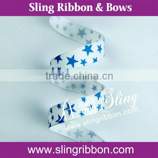 5/8 inch Satin Ribbon with Stars
