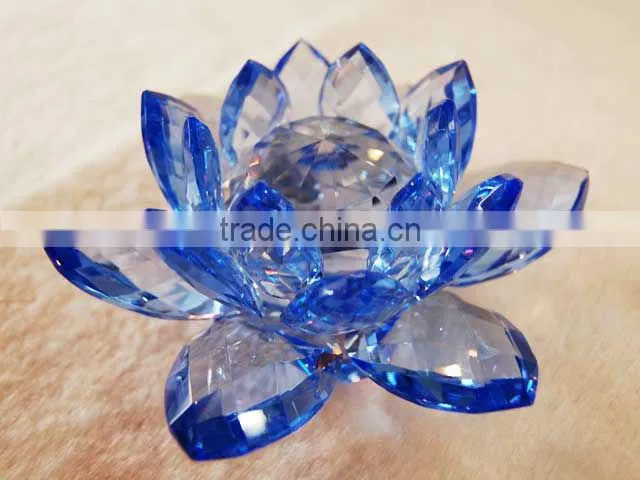 Exquisite Romantic Blue Lotus crystal flower