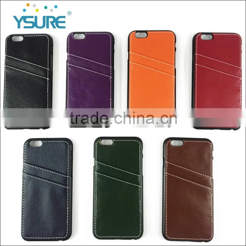 Classical pu leather back case for iphone 6 , three card pockets . A varity of colors you could free chose .