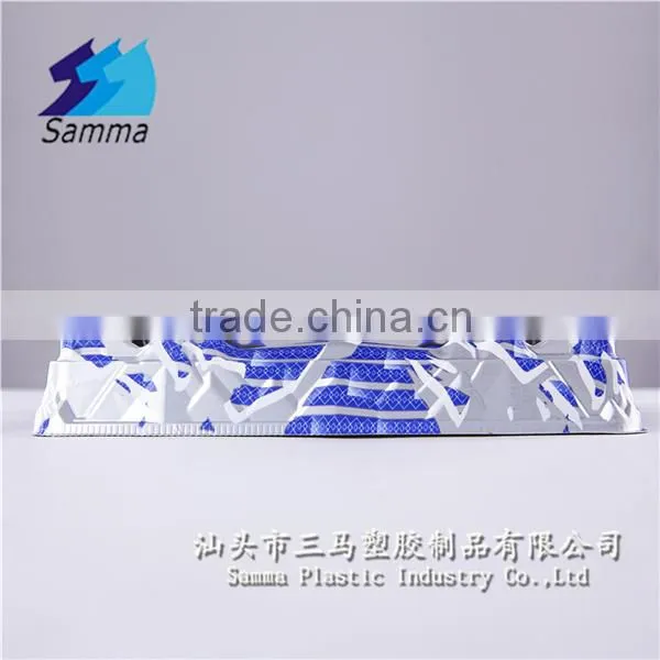 KW-0011FG-B Printed Plastic Container,Container with Transparent Cover, Food Plastic Container