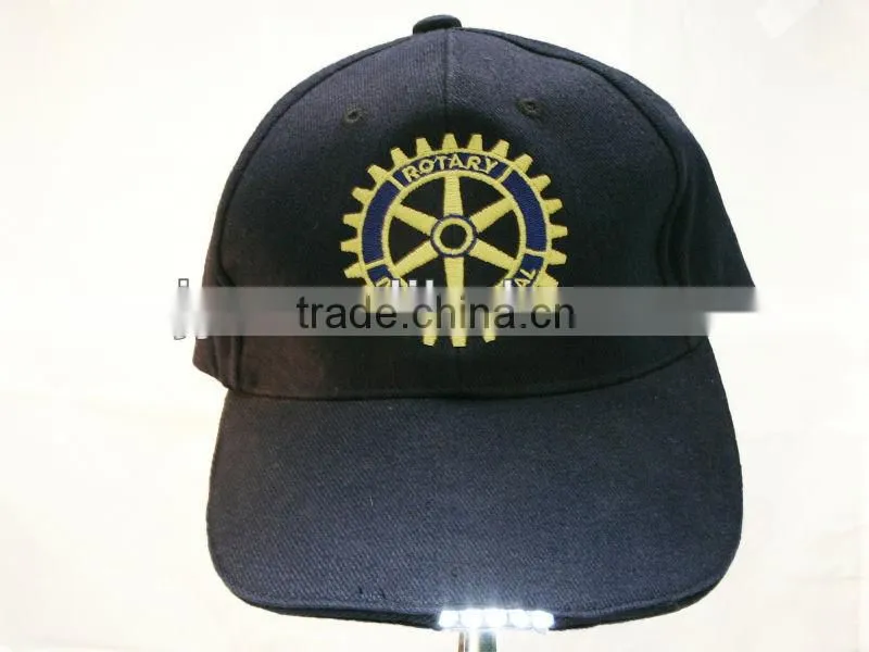flashing embroidery baseball caps and hats with led lights