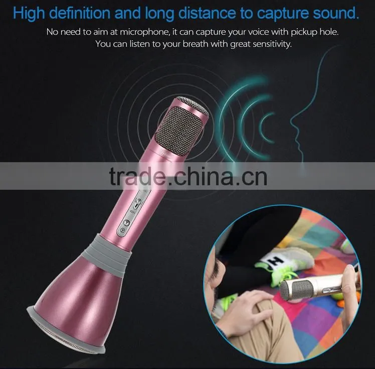 Bluetooth speaker Portable Wireless Karaoke Microphone Handheld Condenser Microphone with Speaker