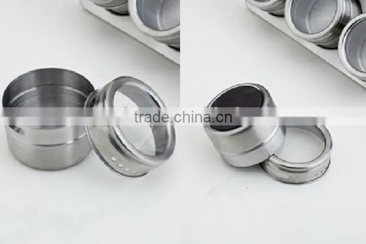 tin spice shaker jars with magnetic on the bottom