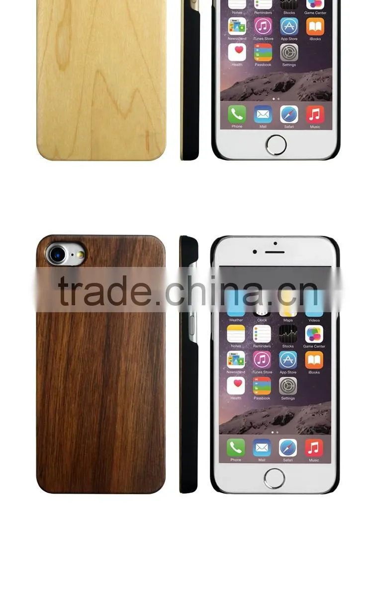 For iPhone 7 Phone Back Real Wooden Case Cover