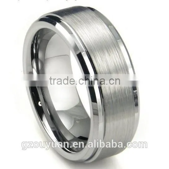 8MM Diamond Cut Beveled Tungsten Ring, Bezel Tungsten Carbide Ring