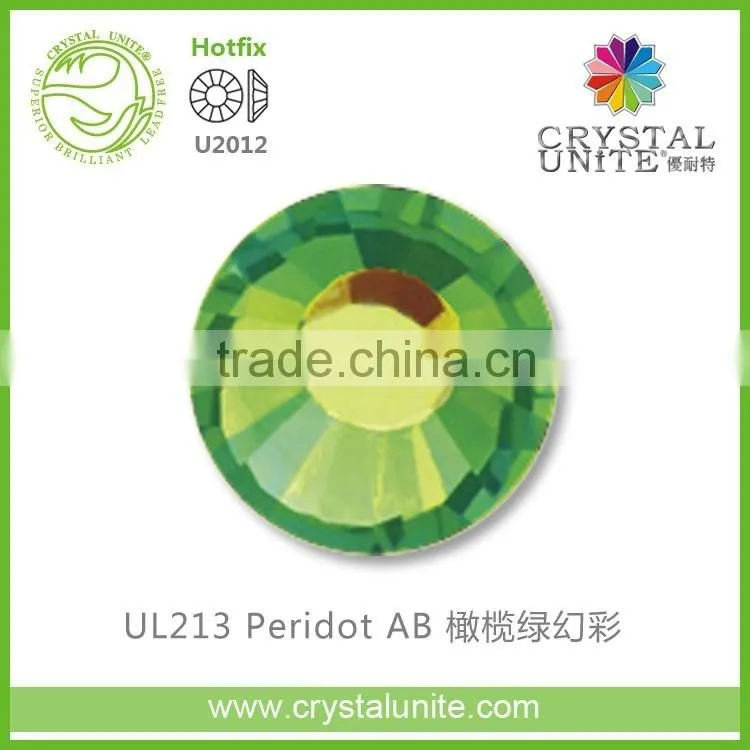 U2012 Peridot AB Lead Free Hot Fix Rhinestone