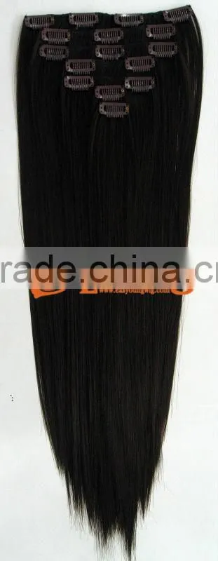 Heat resistant hair extension sets, fake clip in halo hair extensions