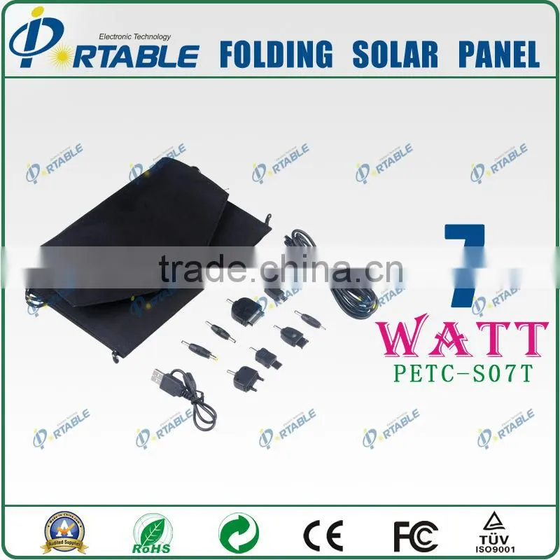 Foldable Fabric 7w Solar Charger PET Solar panel
