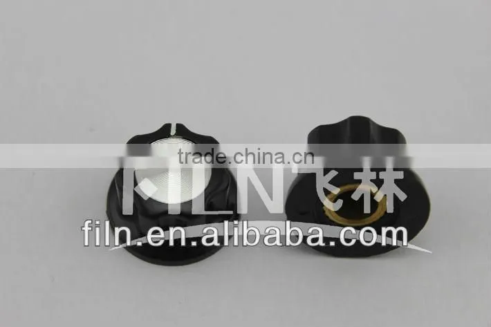 shaped black aluminium car radio knobs