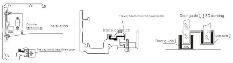 Telescopic automatic sliding glass doors operator