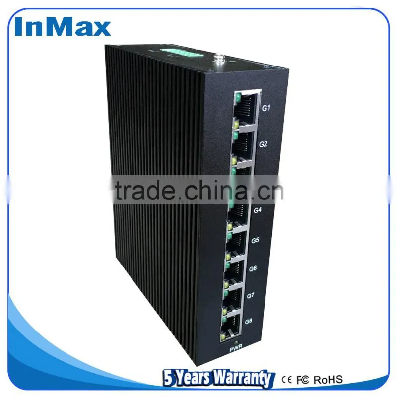 high performance full gigabit 8 port 8x10/100/1000MBase TX Industrial Ethernet Switch for Smart grid i508A