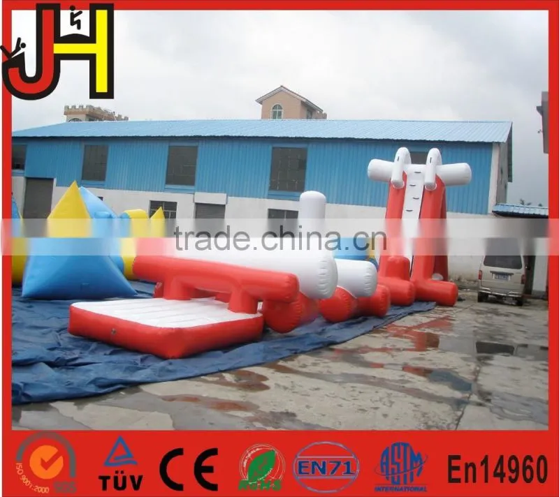 Giant inflatable triangle water slide with three parts