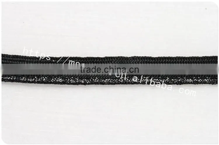 Hot selling fashion 1.2cm width brilliant plastic yarn lip cord trim wholesale
