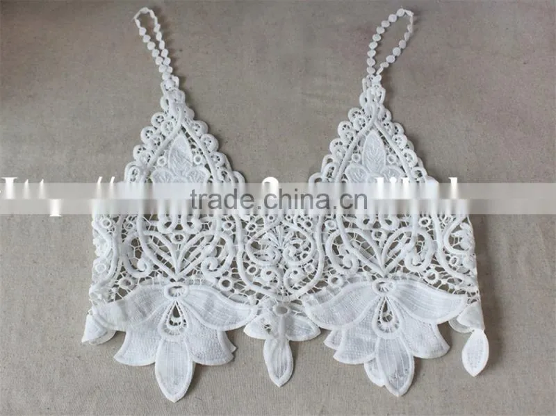 high quality big lily flower pattern polyester kintted embroidery vest for wholesale
