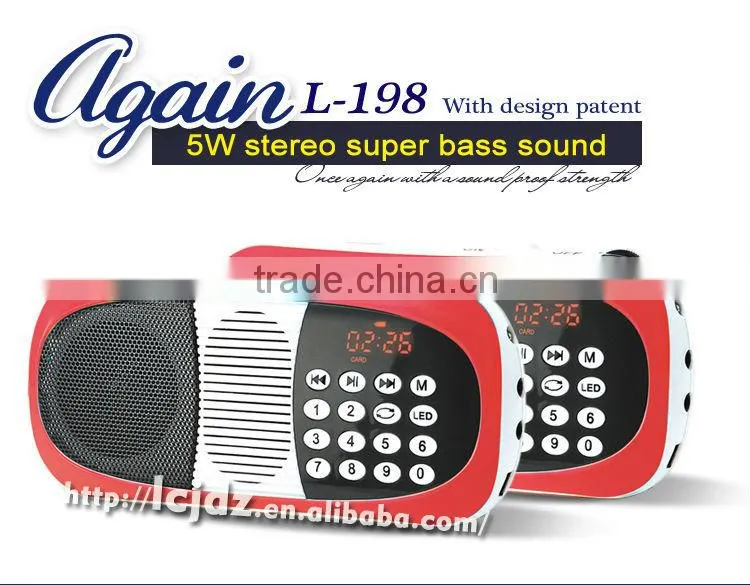 L-198 digital mp3 player manual,rechargeable mp3 player with built in speaker