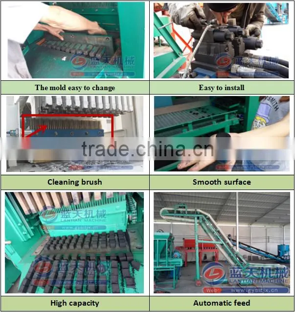 Hydraulic briquetting oak wood charcoal powder briquette making machine