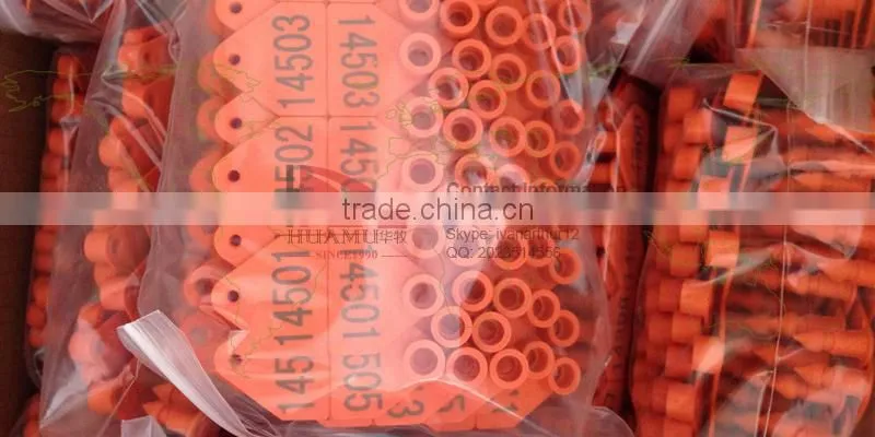 pig ear tag with TPU material in orange 32*32 mm