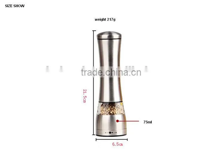 Stainless Steel Salt And Pepper Grinder Set Shakers With Adjustable Ceramic Grinder