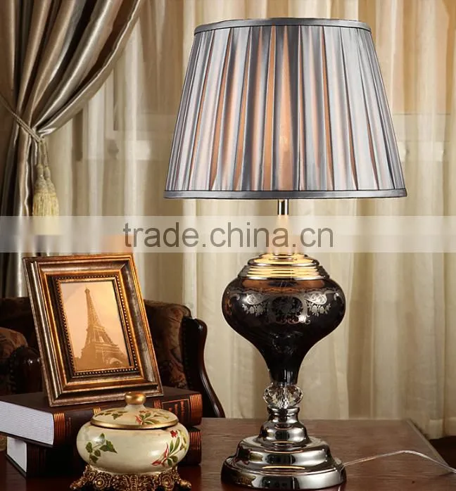Glass carving K9 crystal decoration mental bottom home use table lamp