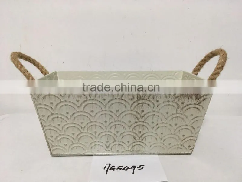 cheap wholesale retro metal good design coconut outdoor square planter big flower pots with flowers