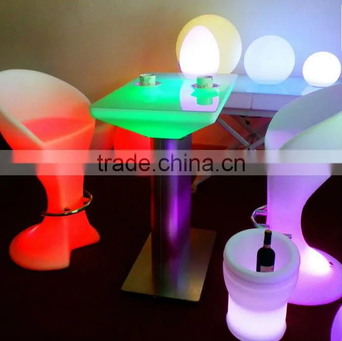 LED Remote Rectangle Tea Table/ Hot Sell LED Rechargeable Rectangle Coffee Table/LED Outdoor Lawn Rectangle Cocktail Table