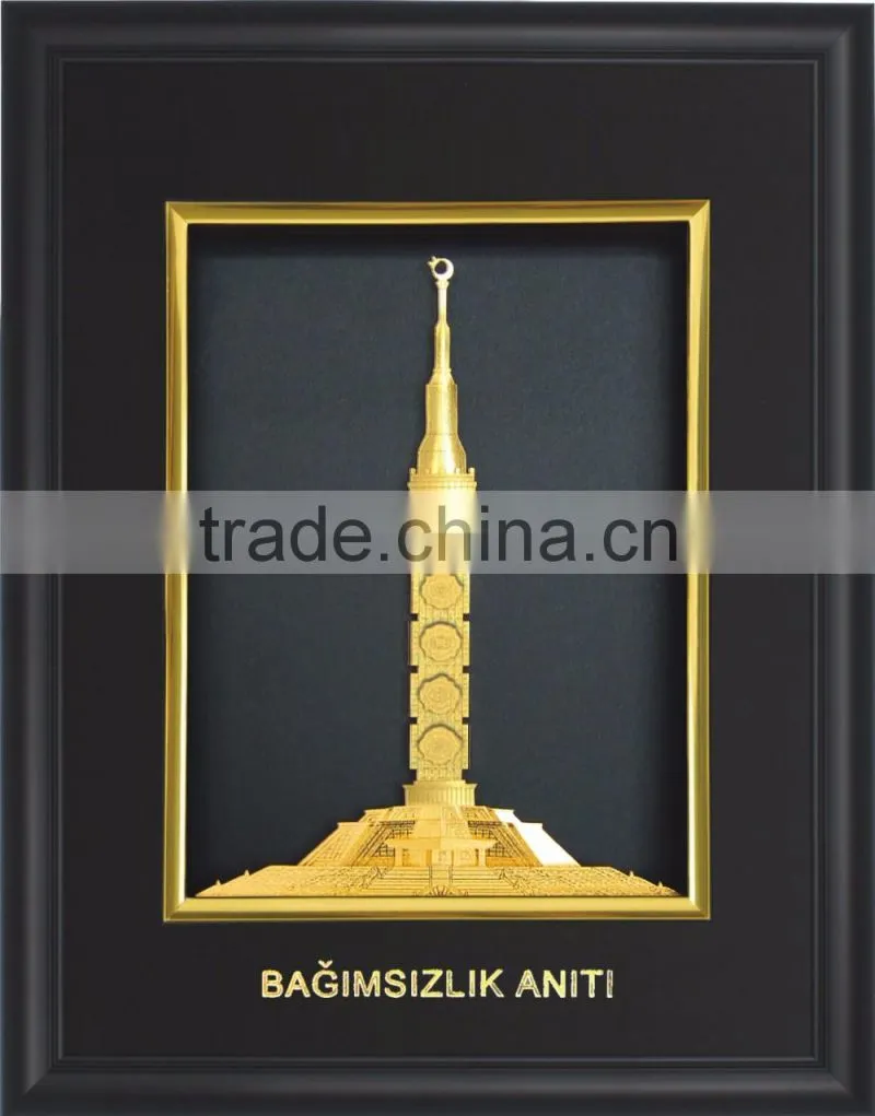 Gold foil buildings photos frame for business gift