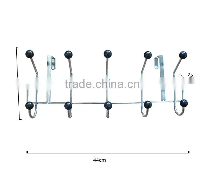 Over the Door 5 Hook Organizer Rack (Black)