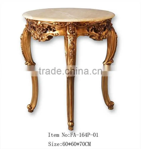 FA-164P-01 Leading antique furniture side table with round top marble