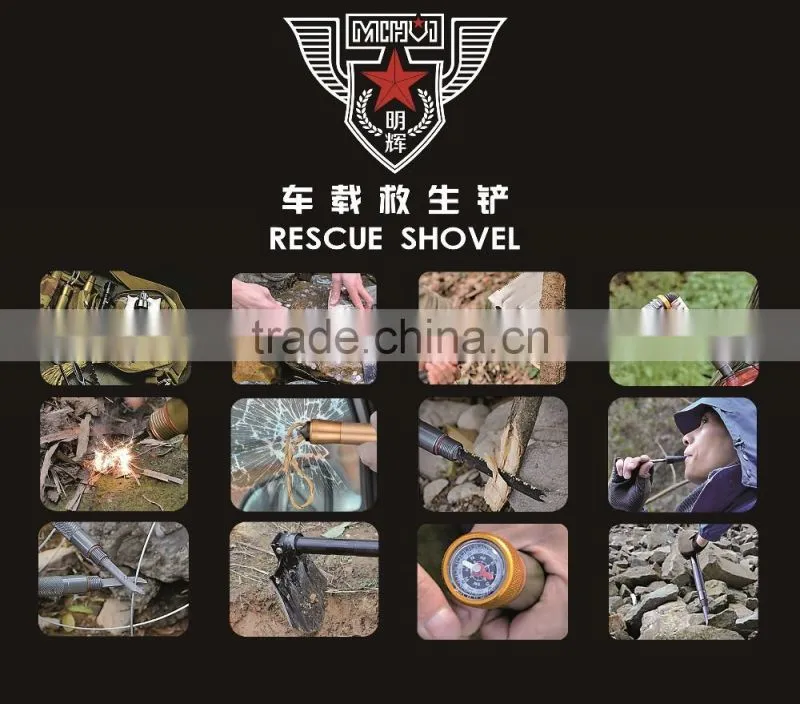 multifunctional stainless steel Survival Tactical Sappers Shovel, outdoor camping shovel