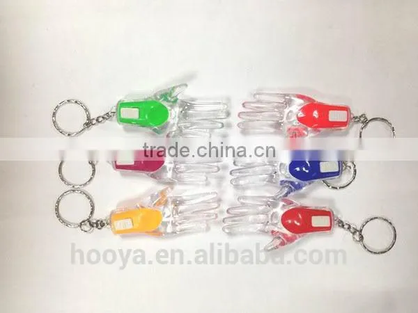 12pcs Hand Shape Flash Light Key Chains