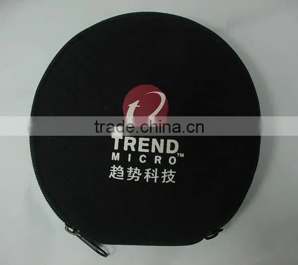 Fashion Round Shape Waterproof Neoprene Cute CD Case Mini DVD Cover Bag