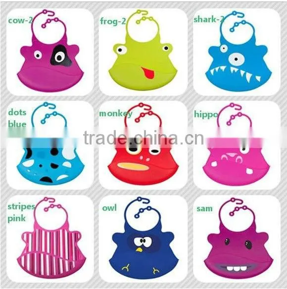 Fashion silicone baby bibs toddlers pullove waterproof