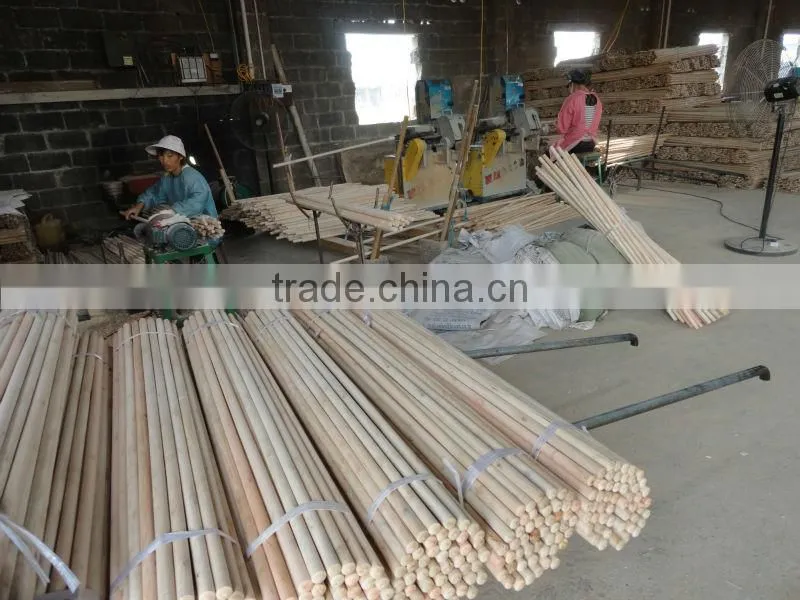 Natural wooden broom handle