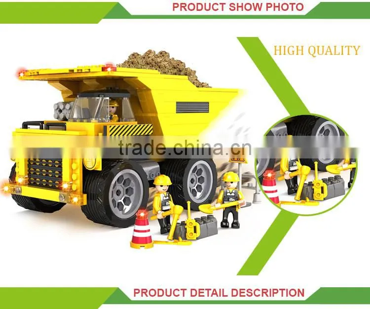 Intelligence plastic truck toys pocoyo building block toys for kids