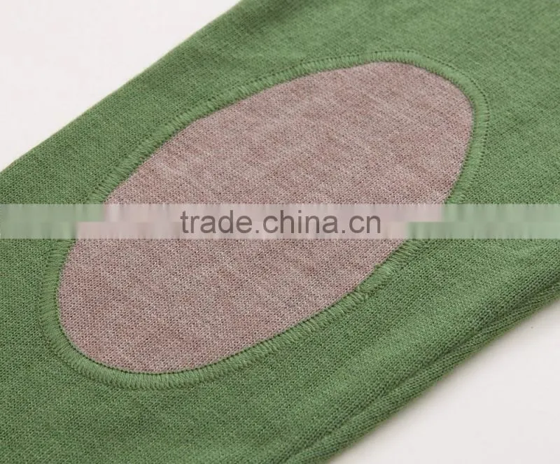 100% fine wool men's light green knitwear cardigan